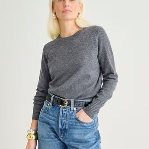 Jcrew Cashmere Shrunken Cropped Grey Sweater